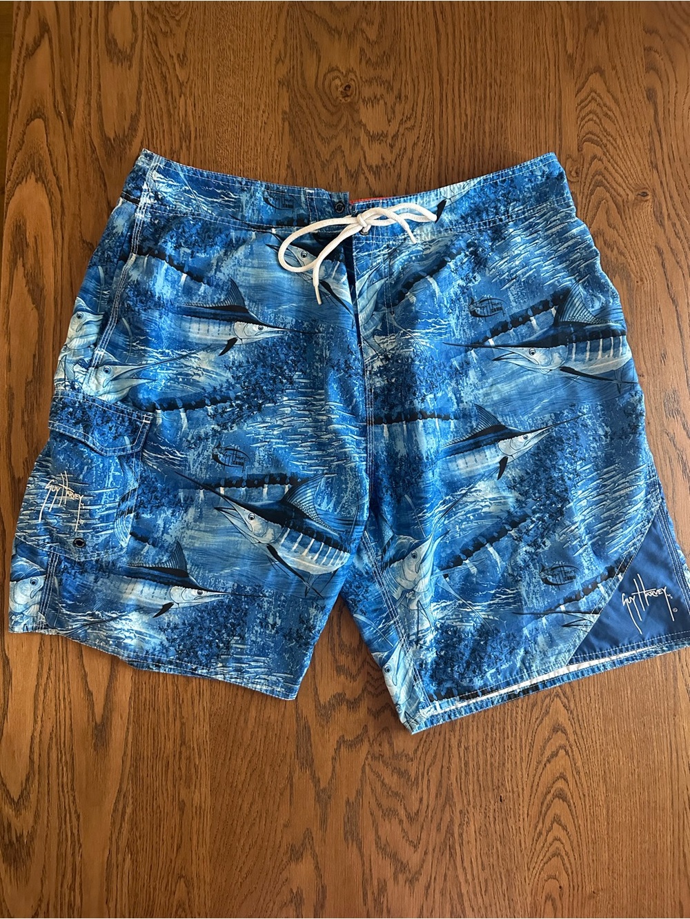 Guy Harvey Blue Marlin Swim Board Shorts